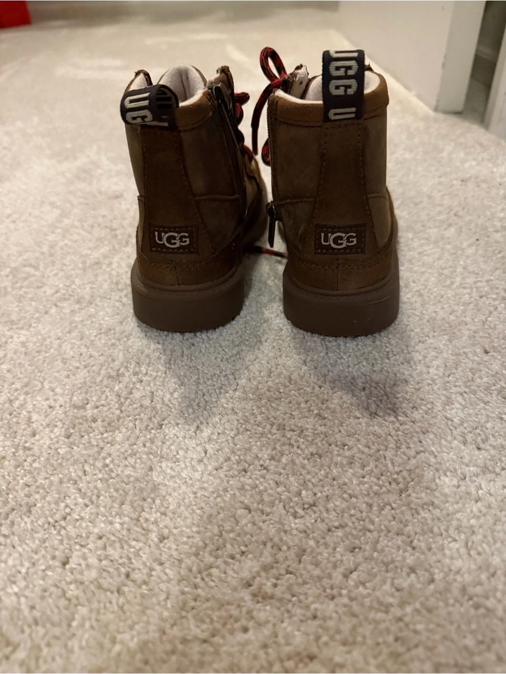 UGG Kids' Robley Weather Boots in walnut brown leather